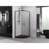 Mexen Exo Duschkabine halbrund schiebbar 80 x 80 cm, transparent, schwarz - 8132-080-080-70-00