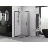 Mexen Exo-S Duo kabina prysznicowa półokrągła rozsuwana 90 x 90 cm, transparent, czarna - 8132-090-090-70-00
