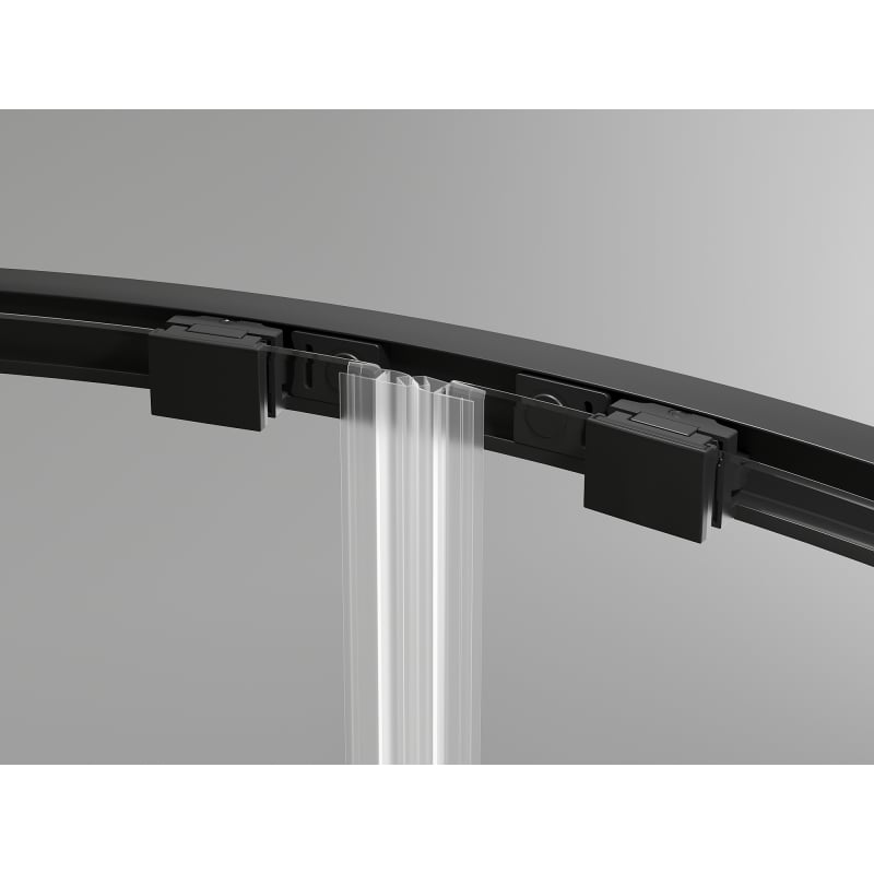 Mexen Exo cabine de duche semicircular deslizante 90 x 90 cm, transparente, preta - 8132-090-090-70-00