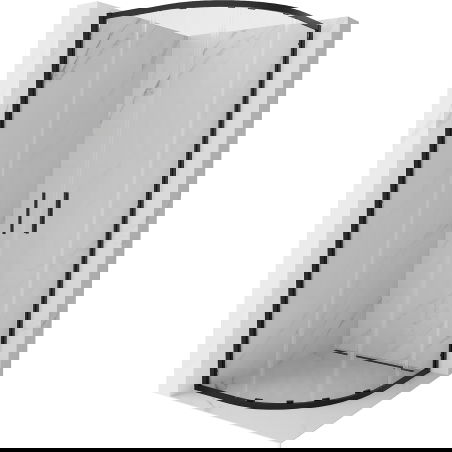 Mexen Exo halbrunde Duschkabine verschiebbar 100 x 100 cm, transparent, schwarz - 8132-100-100-70-00