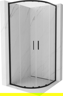Mexen Exo polkrožna drsna tuš kabina 100 x 100 cm, prozoren, črna - 8132-100-100-70-00