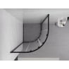 Mexen Exo cabine de douche semi-circulaire coulissante 100 x 100 cm, transparente, noire - 8132-100-100-70-00
