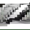 Mexen Exo cabina doccia semicircolare asimmetrica scorrevole 90 x 80 cm, trasparente, nero - 8132-090-080-70-00