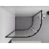 Mexen Exo-S Duo asymmetrische halfronde douchecabine schuifdeur 90 x 80 cm, transparant, zwart - 8132-090-080-70-00