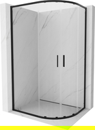 Mexen Exo Halbkreis-Duschkabine asymmetrisch, schiebbar 100 x 80 cm, transparent, schwarz - 8132-100-080-70-00