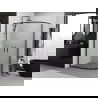 Mexen Exo Duschkabine halbkreisförmig asymmetrisch schiebbar 100 x 90 cm, transparent, schwarz - 8132-100-090-70-00