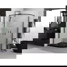 Mexen Exo Duschkabine halbkreisförmig asymmetrisch schiebbar 100 x 90 cm, transparent, schwarz - 8132-100-090-70-00