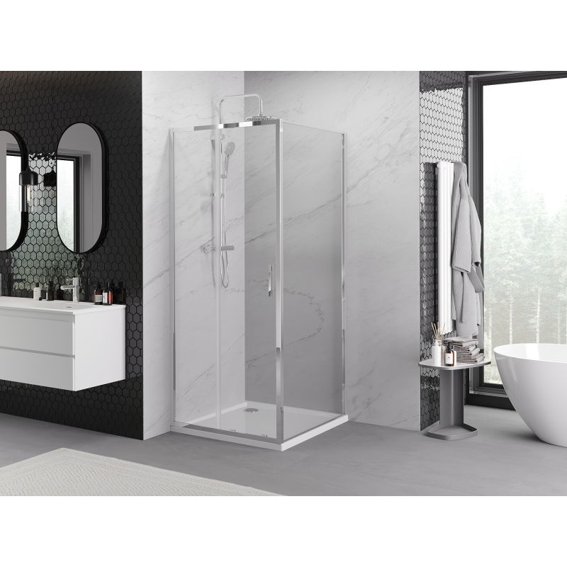 Mexen Exo sliding shower cabin 100 x 100 cm, transparent, chrome - 8151-100-100-01-00
