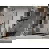 Mexen Lima faltbare Duschkabine 100 x 90 cm, transparent, schwarz + Duschwanne Flat, schwarz - 856-100-090-70-00-4070B