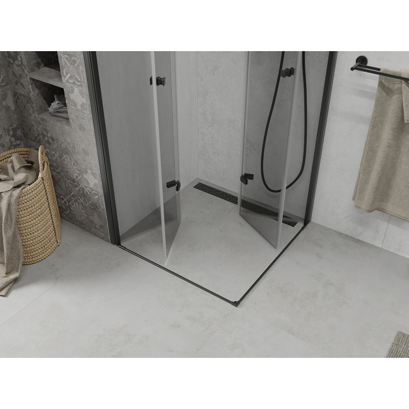 Mexen Lima Duo faltbare Duschkabine 90 x 90 cm, transparent, schwarz - 856-090-090-70-00-02