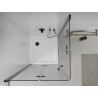 Mexen Lima Duo opklapbare douchecabine 70 x 70 cm, transparant, zwart + Flat douchebak - 856-070-070-70-02-4010B