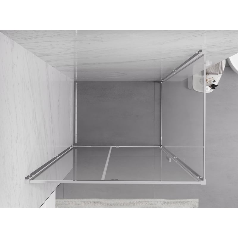 Mexen Exo-R svängbar duschkabin 145 x 100 cm, transparent, krom - 819-145-100-01-00