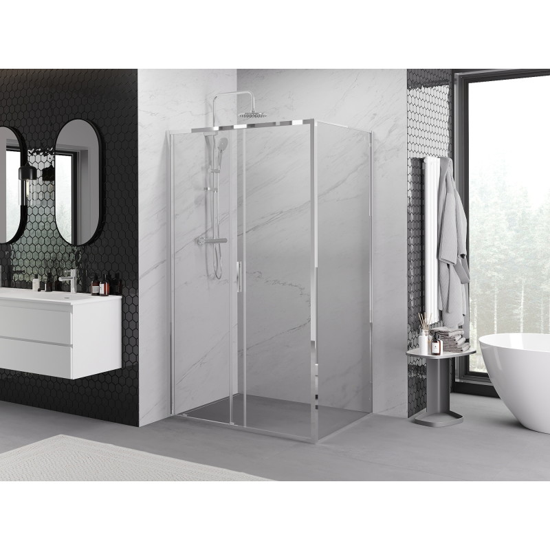 Mexen Exo-S cabina doccia scorrevole 135 x 75 cm, trasparente, cromo - 8151-135-075-01-00