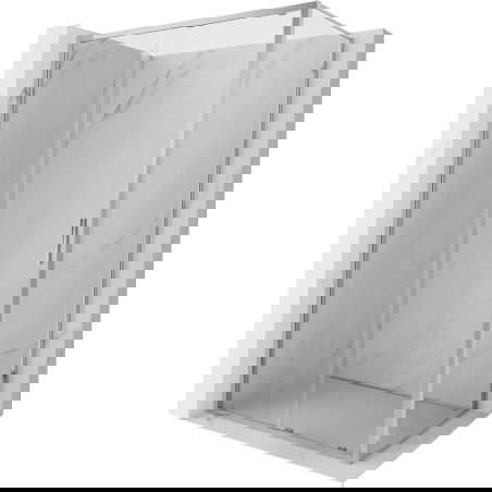 Mexen Exo skjutbar duschkabin 100 x 80 cm, transparent, krom - 8151-100-080-01-00