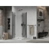 Mexen Lima Duo Folding Shower Enclosure 100 x 100 cm, Transparent, Black + Flat Shower Tray - 856-100-100-70-02-4010B