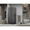 Mexen Lima cabine de douche pliante 80 x 80 cm, graphite, chrome + receveur Flat, noir - 856-080-080-01-40-4070