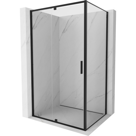 Mexen Exo-R vikbar duschkabin 110 x 75 cm, transparent, svart - 819-110-075-70-00