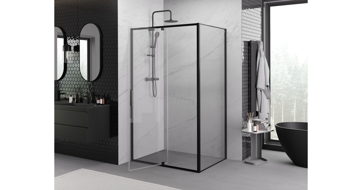 Paroi De Douche Fixe Largeur 75cm Hauteur 200 Cm Profilé Argent Poli Verre Clair 91024326