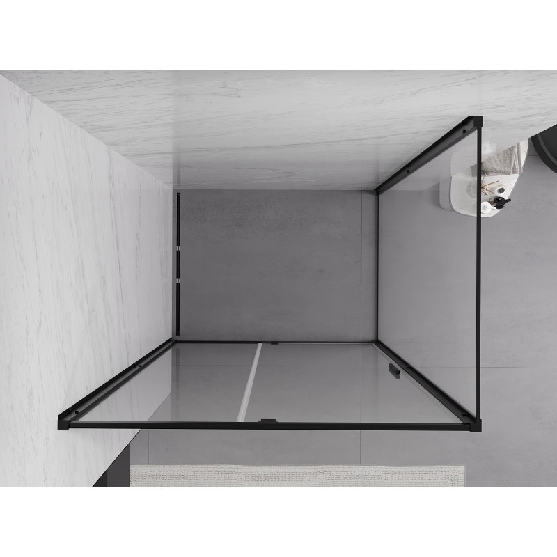 Mexen Exo-R cabina de ducha abatible 90 x 80 cm, transparente, negra - 819-090-080-70-00