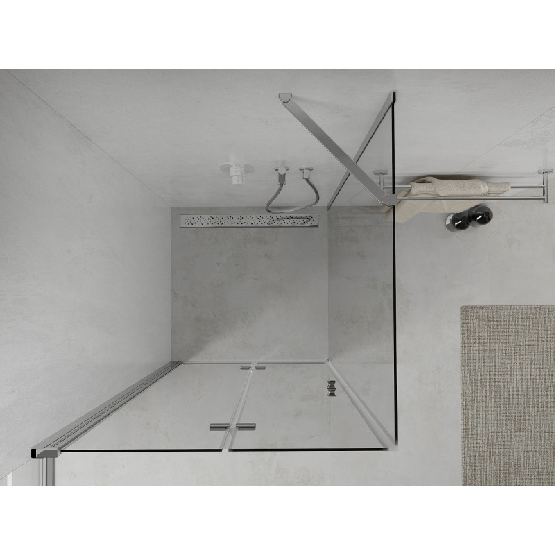 Mexen Lima kokkupandav dušikabiin 110 x 110 cm, läbipaistev, kroom - 856-110-110-01-00