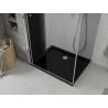 Mexen Lima folding shower enclosure 80 x 100 cm, graphite, chrome + Flat shower tray, black - 856-080-100-01-40-4070