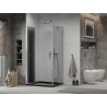 Mexen Lima folding shower enclosure 80 x 100 cm, graphite, chrome + Flat tray, black - 856-080-100-01-40-4070
