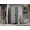 Mexen Lima faltbare Duschkabine 90 x 100 cm, Graphit, Chrom + Flat-Duschtasse, Schwarz - 856-090-100-01-40-4070