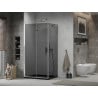 Mexen Lima faltbare Duschkabine 90 x 100 cm, Graphit, Chrom + Flat-Duschtasse, Schwarz - 856-090-100-01-40-4070