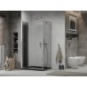 Mexen Lima cabine de douche pliante 90 x 120 cm, graphite, chrome + receveur de douche Flat, noir - 856-090-120-01-40-4070