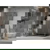 Mexen Lima klappbare Duschkabine 100 x 80 cm, Graphit, Chrom + Duschwanne Flat, Schwarz - 856-100-080-01-40-4070