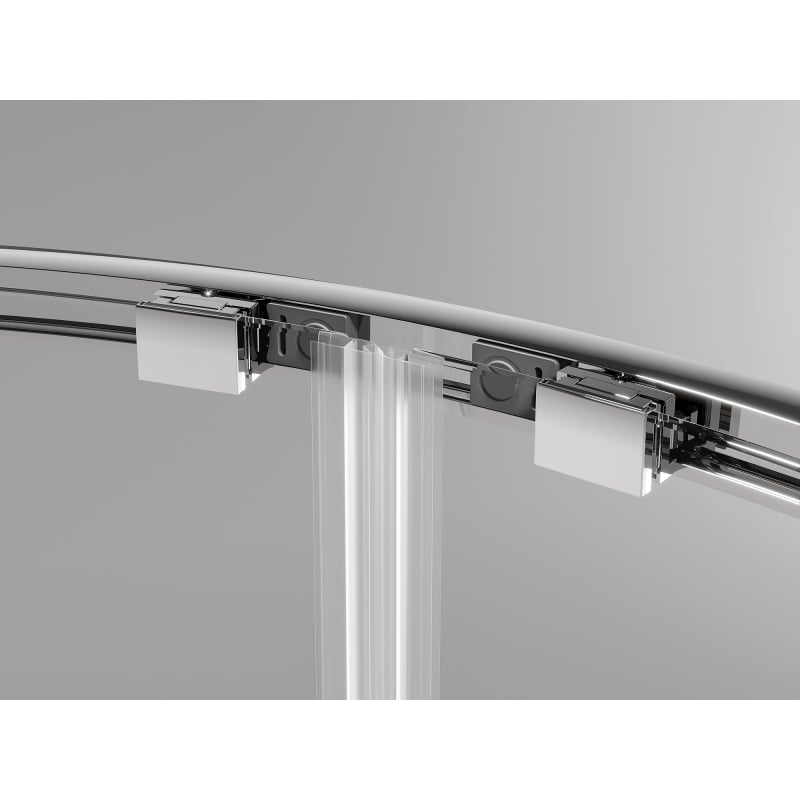 Mexen Exo-S Duo cabina doccia semicircolare scorrevole 80 x 80 cm, trasparente, cromo - 8132-080-080-01-00