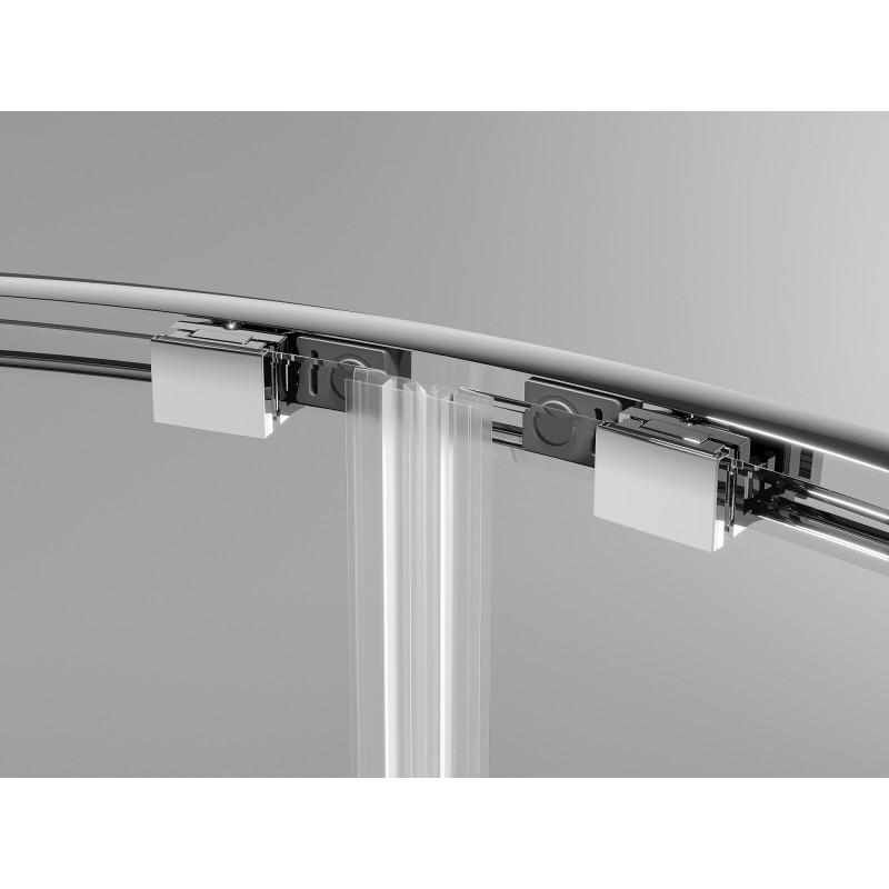 Mexen Exo-S Duo asymmetrische halfronde schuifdouchecabine 100 x 90 cm, transparant, chroom - 8132-100-090-01-00