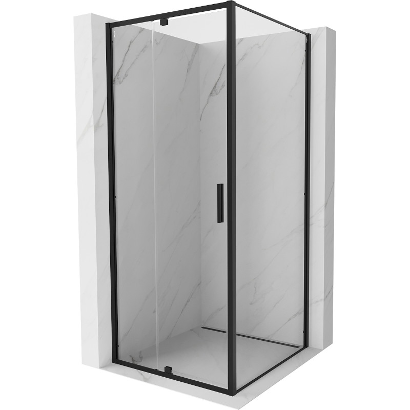 Mexen Exo-R Duschkabine Drehfalttür 100 x 100 cm, transparent, schwarz - 819-100-100-70-00