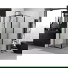 Mexen Exo draaibare douchecabine 100 x 100 cm, transparant, zwart - 819-100-100-70-00