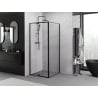 Mexen Exo Duschkabine drehbar 100 x 100 cm, transparent, schwarz - 819-100-100-70-00