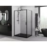 Mexen Exo-R cabina doccia battente 155 x 100 cm, trasparente, nera - 819-155-100-70-00