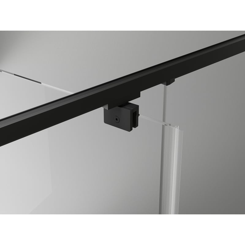 Mexen Exo-R cabina doccia battente 155 x 100 cm, trasparente, nera - 819-155-100-70-00