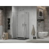 Mexen Lima kokkupandav dušikabiin 80 x 120 cm, läbipaistev, kroom + must Flat-dušialus - 856-080-120-01-00-4070