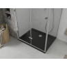 Mexen Lima kokkupandav dušikabiin 80 x 120 cm, läbipaistev, kroom + must Flat-dušialus - 856-080-120-01-00-4070