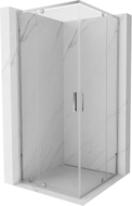 Mexen Exo-R Duo 90 x 90 cm kvadrātveida dušas kabīne ar atvēršanu, caurspīdīga, hromēta - 8110-090-090-01-00