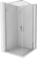 Mexen Exo-R Duo vierkante douchecabine met draaideur 90 x 90 cm, transparant, chroom - 8110-090-090-01-00