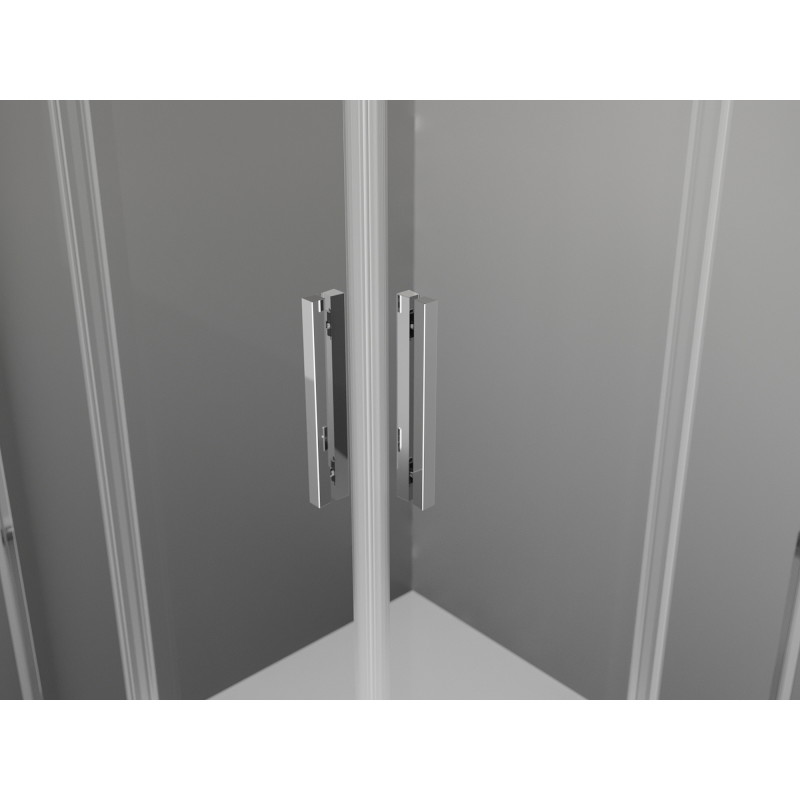 Mexen Exo kvadratna nagibna pršna kabina 80 x 80 cm, prozorna, krom - 8110-080-080-01-00