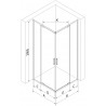 Mexen Exo-R Duo cabine de duche quadrada com porta de abrir 100 x 100 cm, transparente, cromado - 8110-100-100-01-00