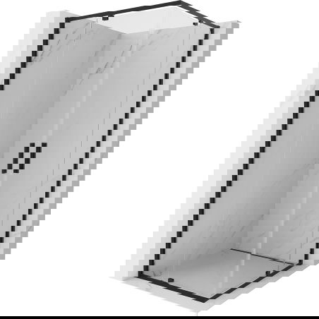 Mexen Exo cabina doccia quadrata apribile 70 x 70 cm, trasparente, nero - 8110-070-070-70-00