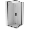 Mexen Exo vierkante douchecabine met openslaande deur 80 x 80 cm, transparant, zwart - 8110-080-080-70-00