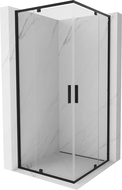 Mexen Exo square hinged shower cabin 80 x 80 cm, transparent, black - 8110-080-080-70-00