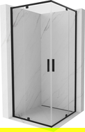 Mexen Exo Duschkabine quadratisch klappbar 90 x 90 cm, transparent, schwarz - 8110-090-090-70-00