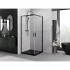 Mexen Exo cabine de douche carrée pivotante 90 x 90 cm, transparente, noire - 8110-090-090-70-00
