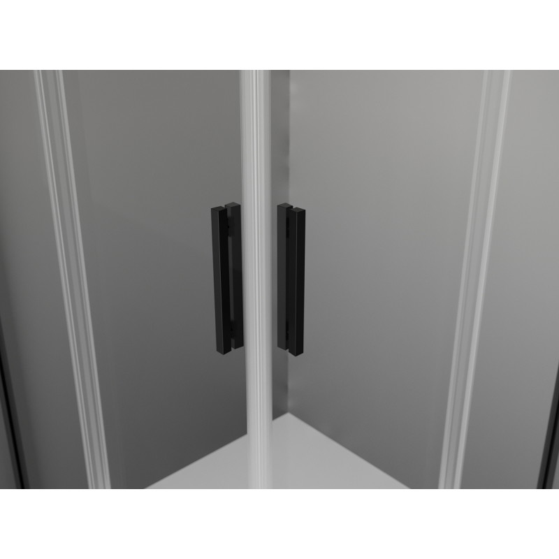 Mexen Exo kvadratna tuš kabina s krilnimi vrati 80 x 80 cm, prozorna, črna - 8110-080-080-70-00