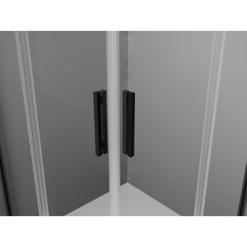 Mexen Exo cabina doccia quadrata a battente 100 x 100 cm, trasparente, nero - 8110-100-100-70-00